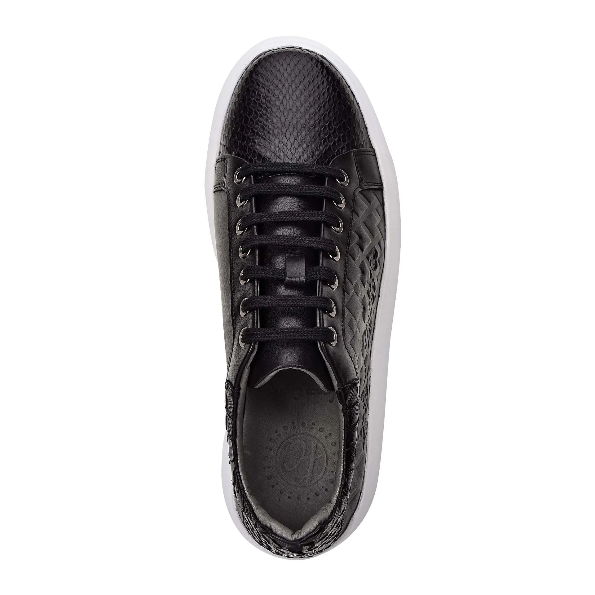 4P3PMTS - Cuadra black casual fashion python leather sneakers for women