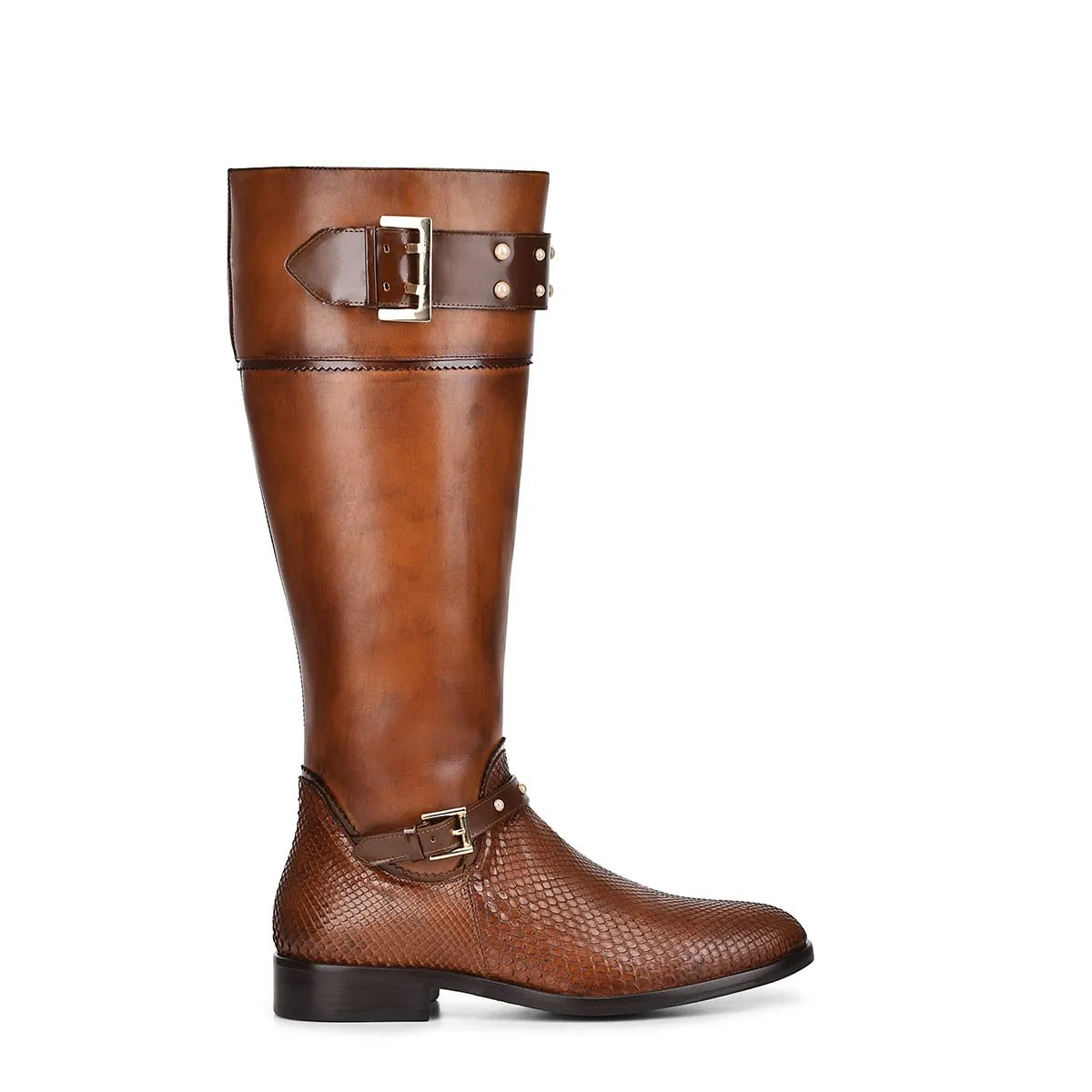 71TPMTV - Cuadra brown casual fashion python boots for women