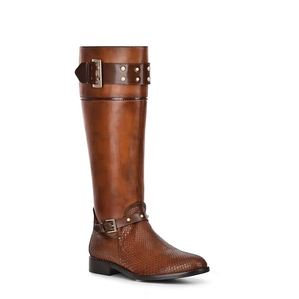 71TPMTV - Cuadra brown casual fashion python boots for women