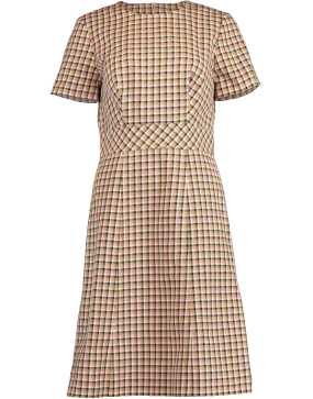 A-Line Cotton Check Dress