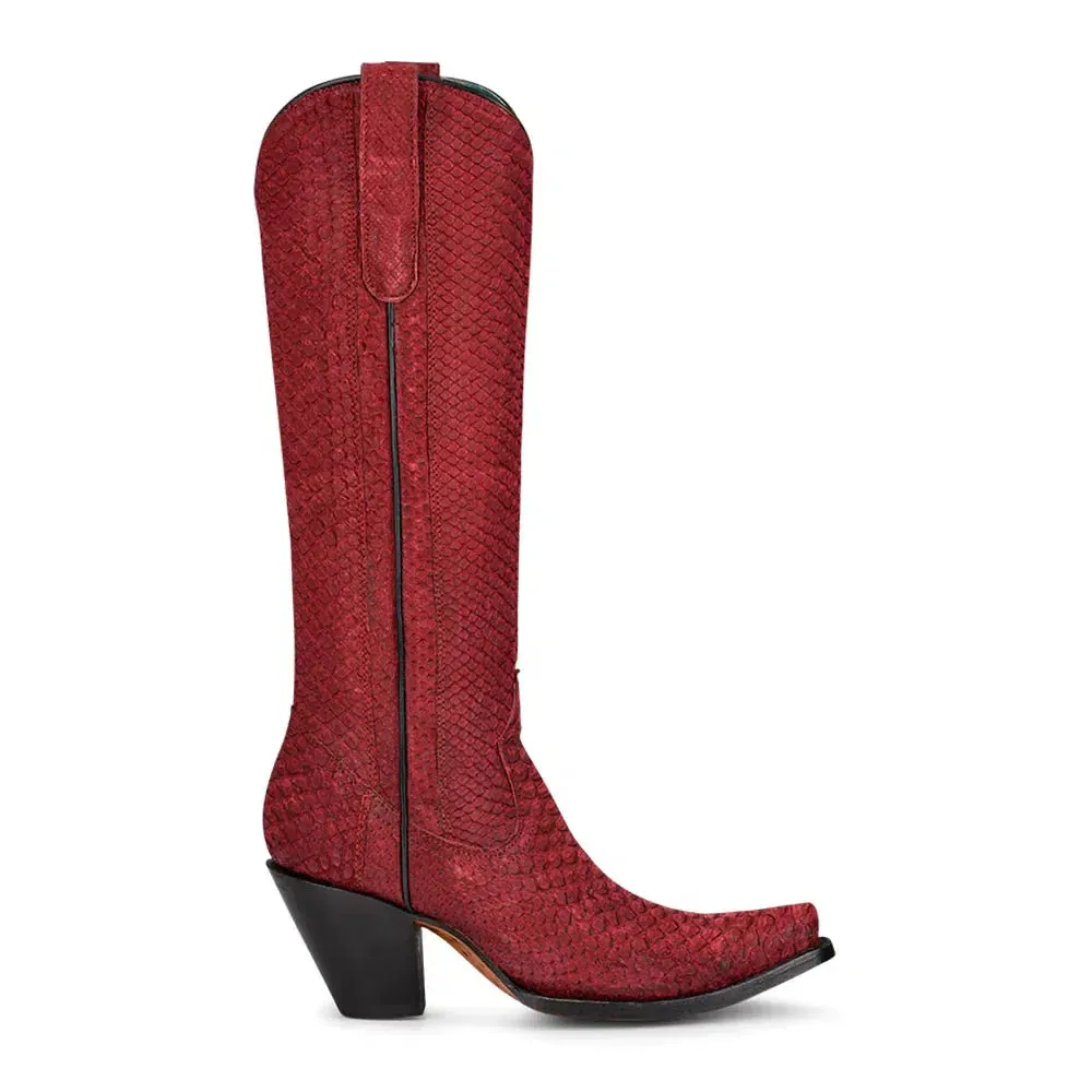 A4194 - Corral red western cowgirl python tall boots for women