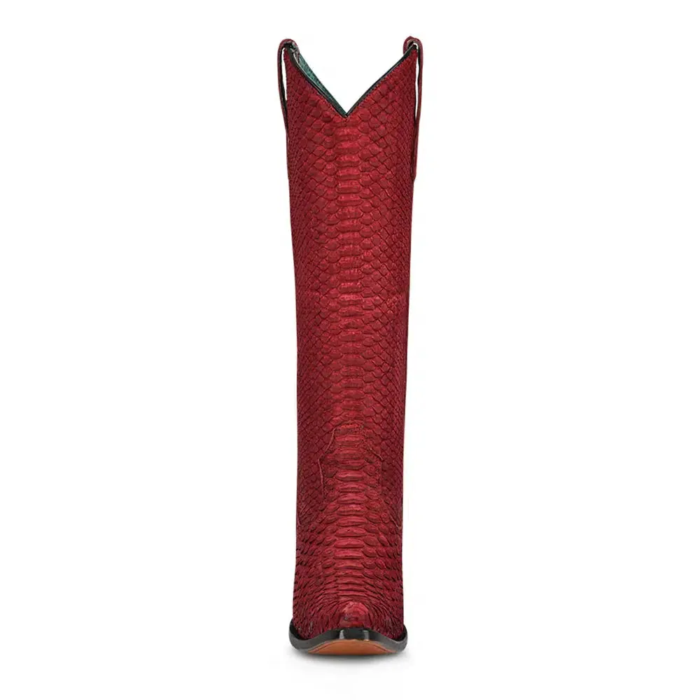 A4194 - Corral red western cowgirl python tall boots for women