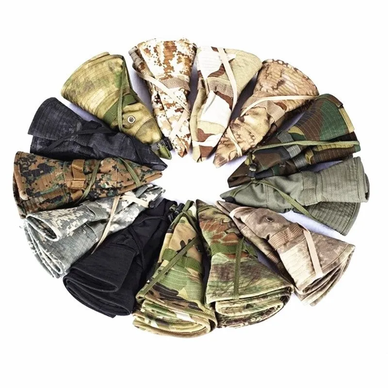 Airsoft Sniper Camouflage Nude Tactical Boonie Bucket Hats for Summer