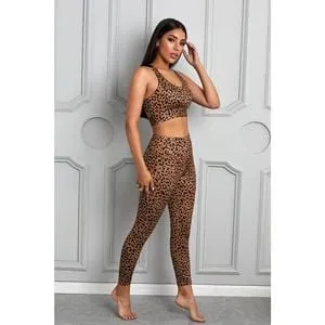 Alpha C Apparel Printed Sports Bra and Leggings Set