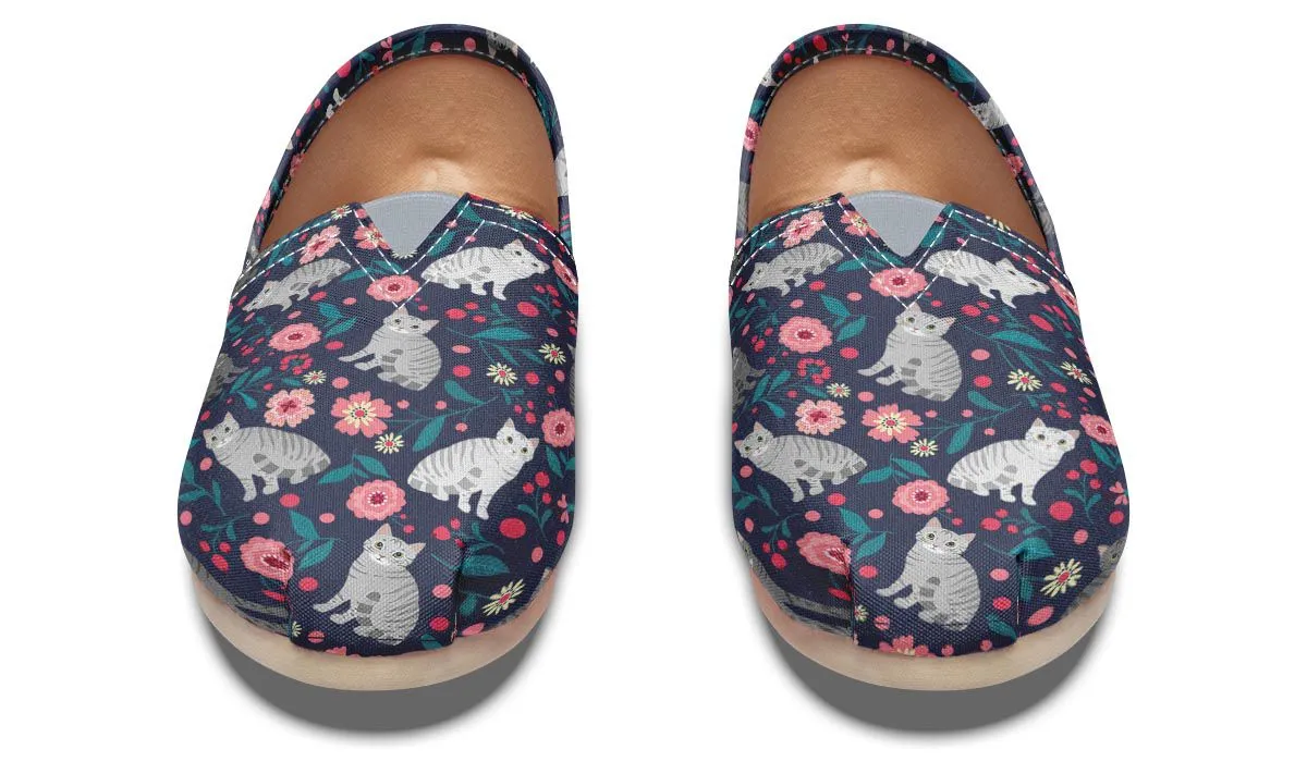 American Short hair Cat Flower Casual Shoes