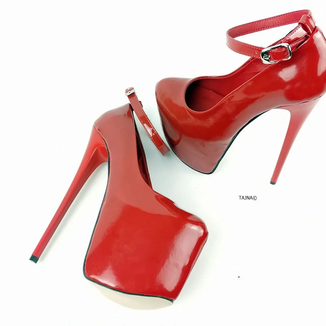 Ankle Strap Red Patent High Heels