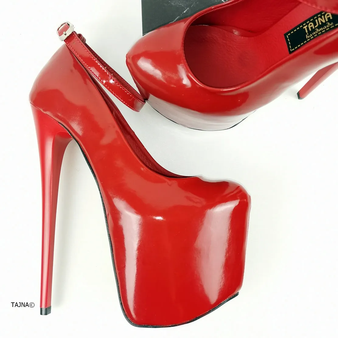 Ankle Strap Red Patent High Heels