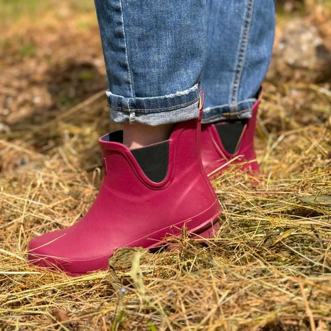 Ankle Wellies - Raspberry - Wide Foot