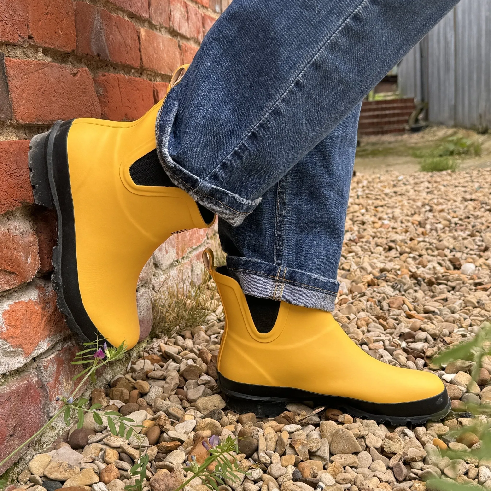 Ankle Wellies - Yellow Matt - Wide Foot