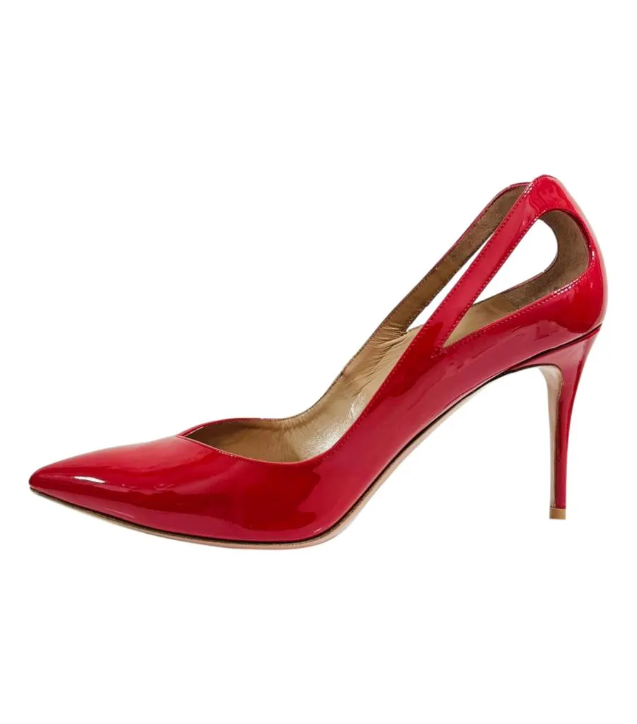 Aquazzura Patent Leather Cut-Out Heels. Size 38.5