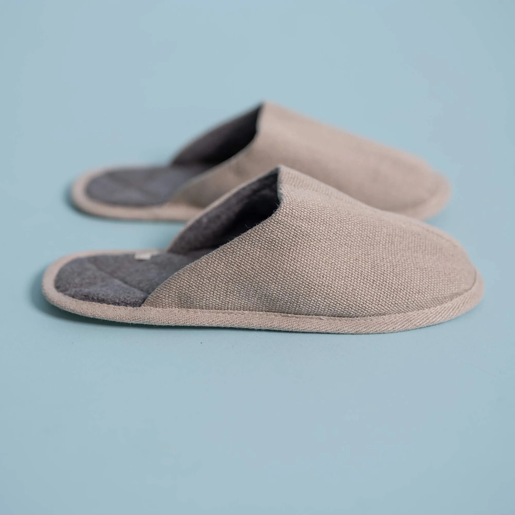 Glue-Free, Elastic-Free, Latex-Free Organic Hemp House Shoes Slippers with 100% Organic Cotton Fleece Lining - Vegan