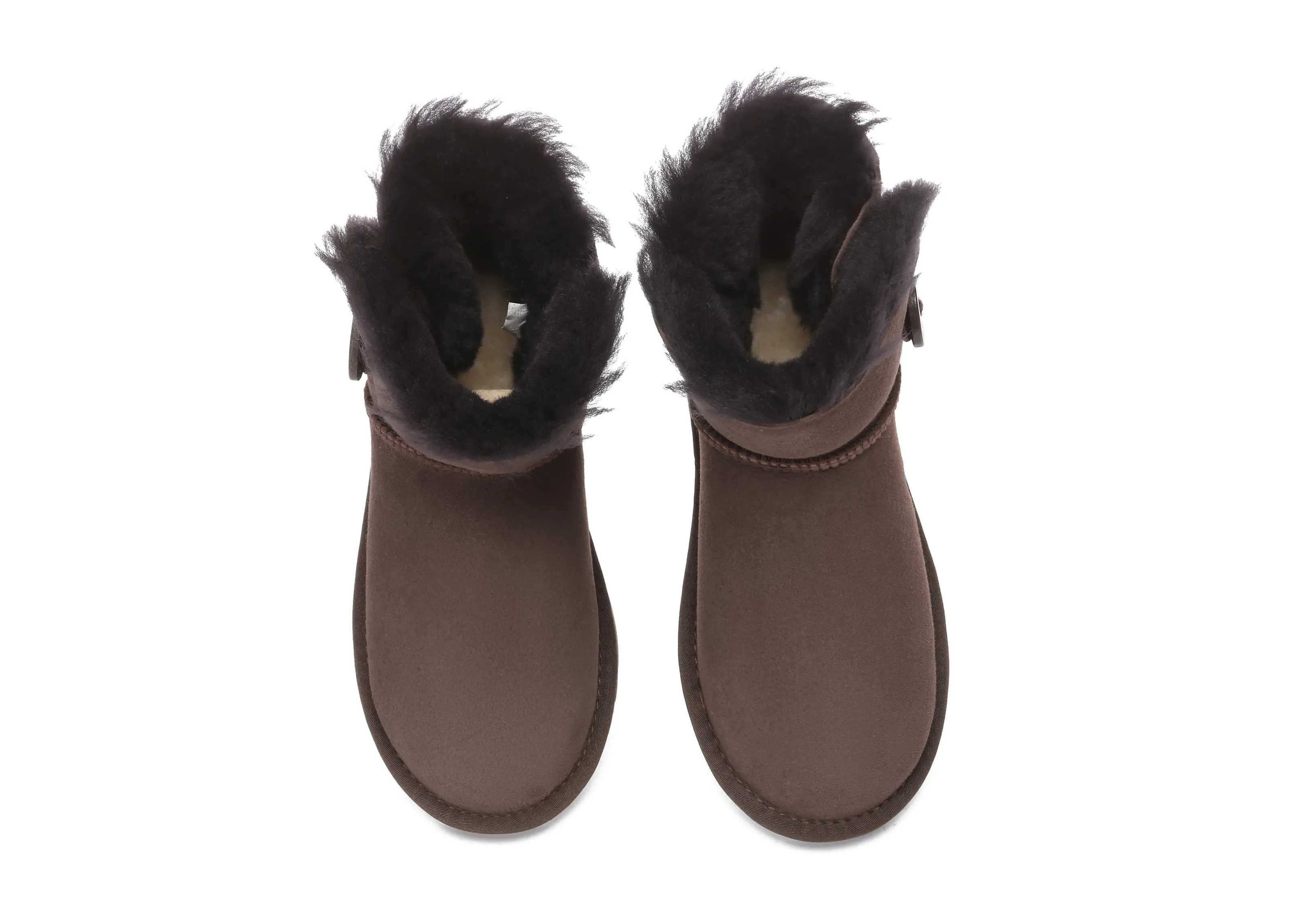 Australia Premium Double Face Sheepskin Water Resistant Mini Button Boots