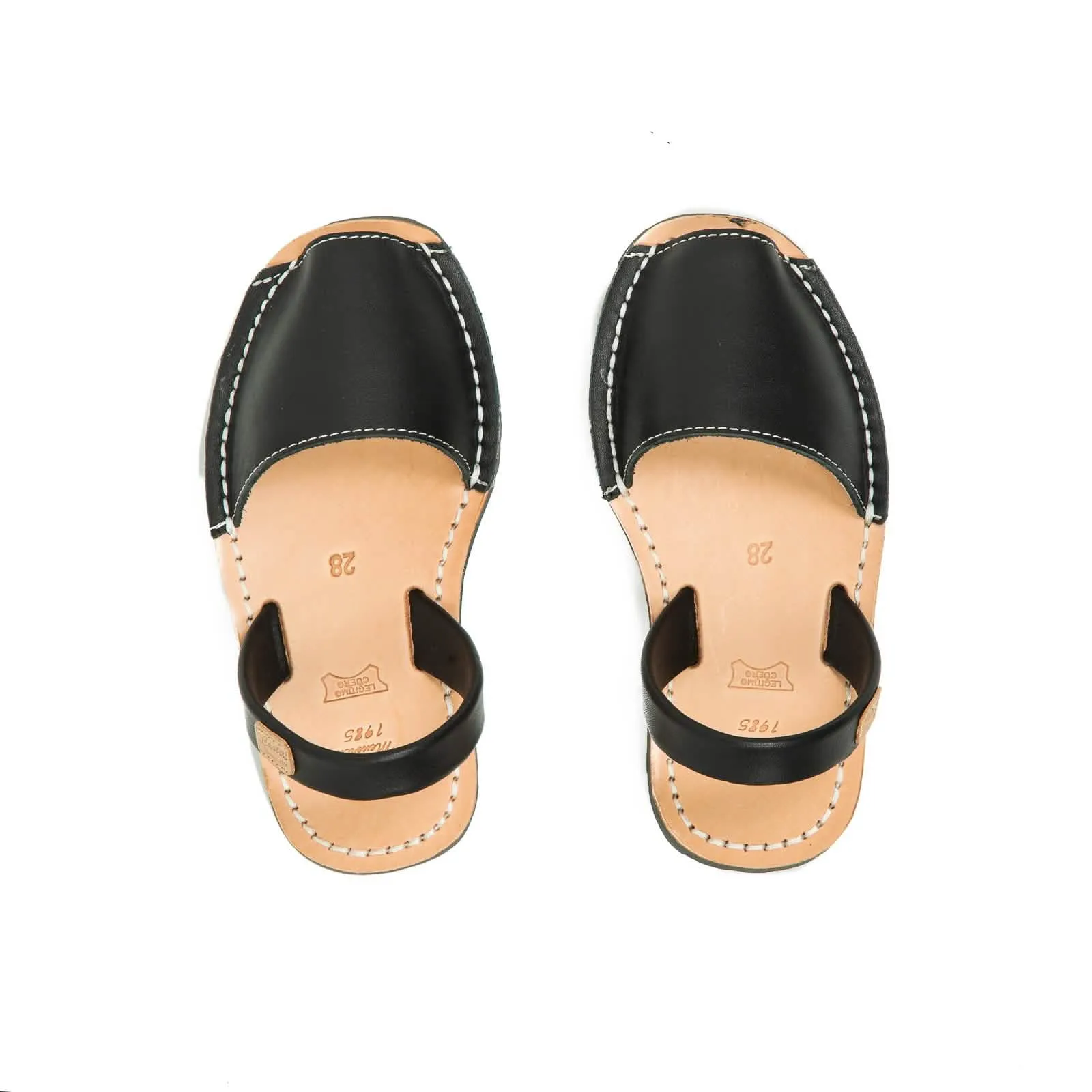 Basic Open Toe Leather Menorcan Sandal For Kids - Iker 1097 Leather