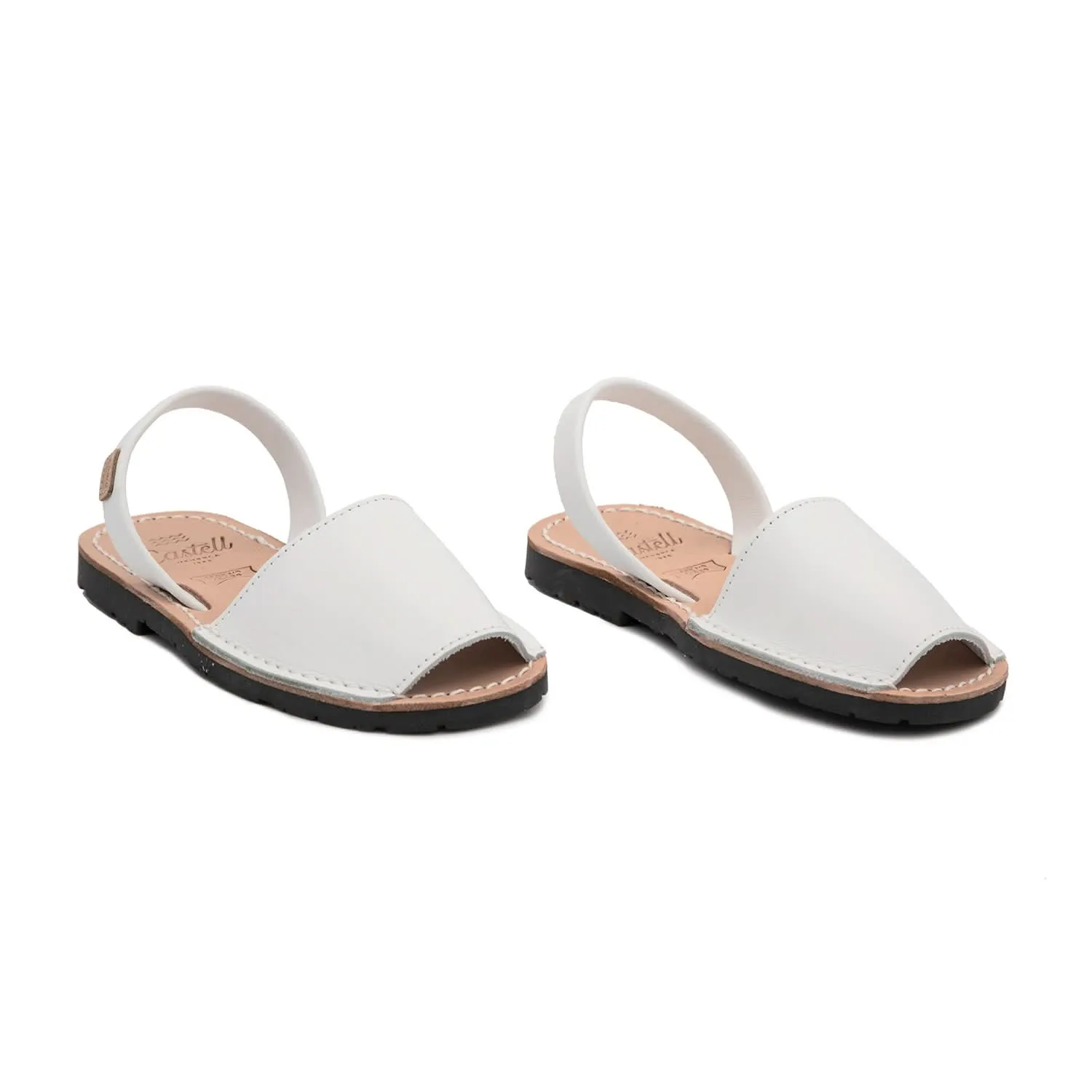 Basic Open Toe Leather Menorcan Sandal For Kids - Iker 1097 Rustic