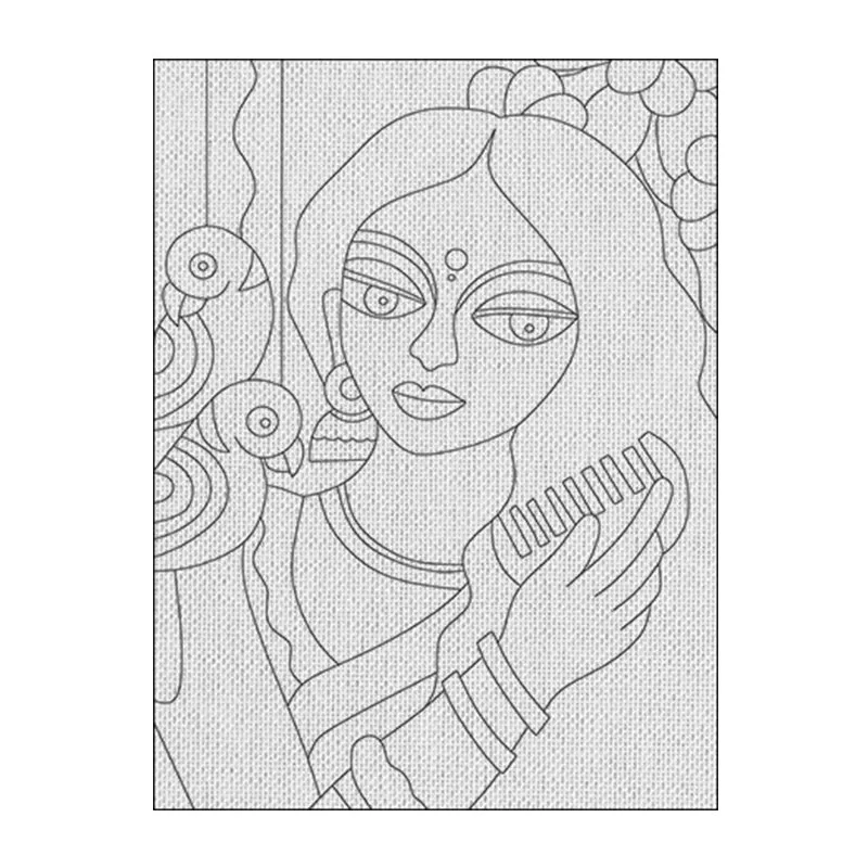 Beautiful women madhubani art canvas painting kit