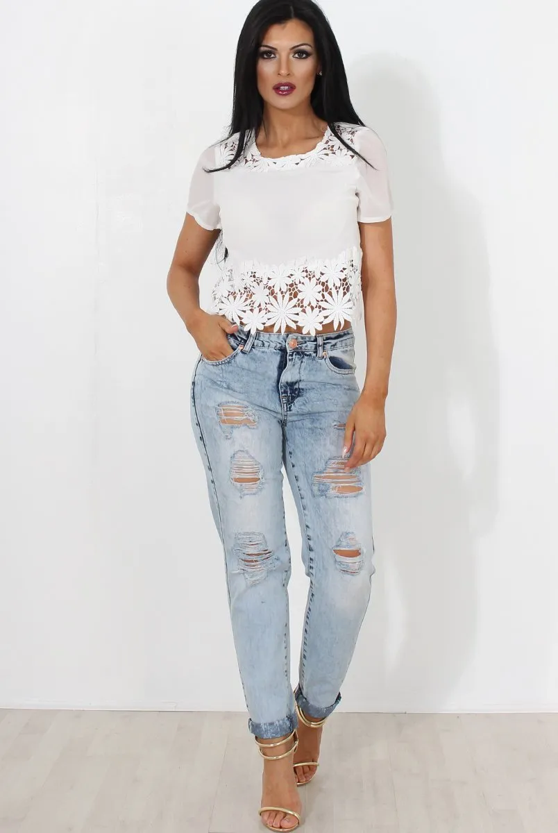 Biddy White Crochet Top