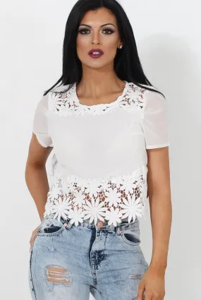 Biddy White Crochet Top