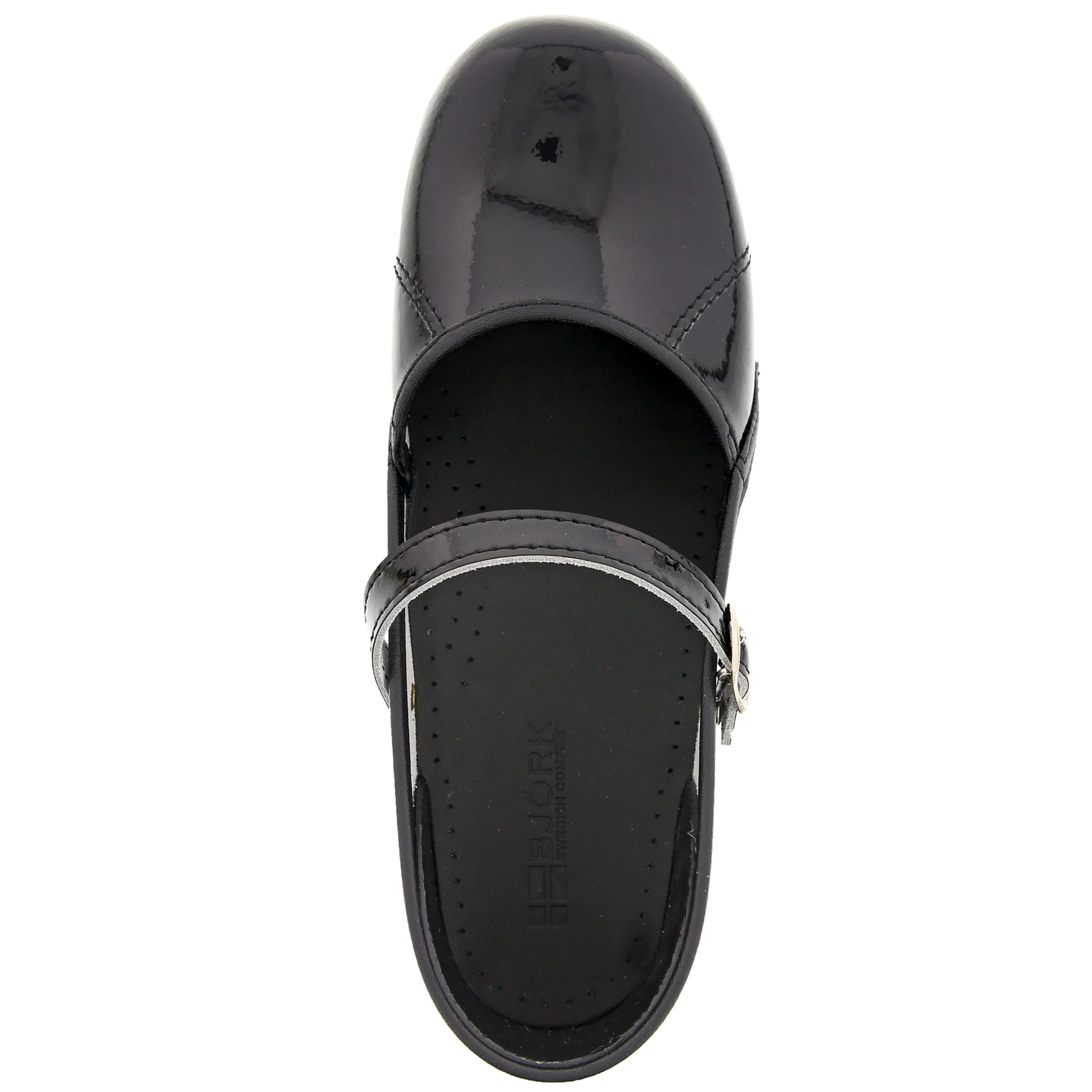 BJORK MARCELLA Mary Jane Black Patent Leather Clogs