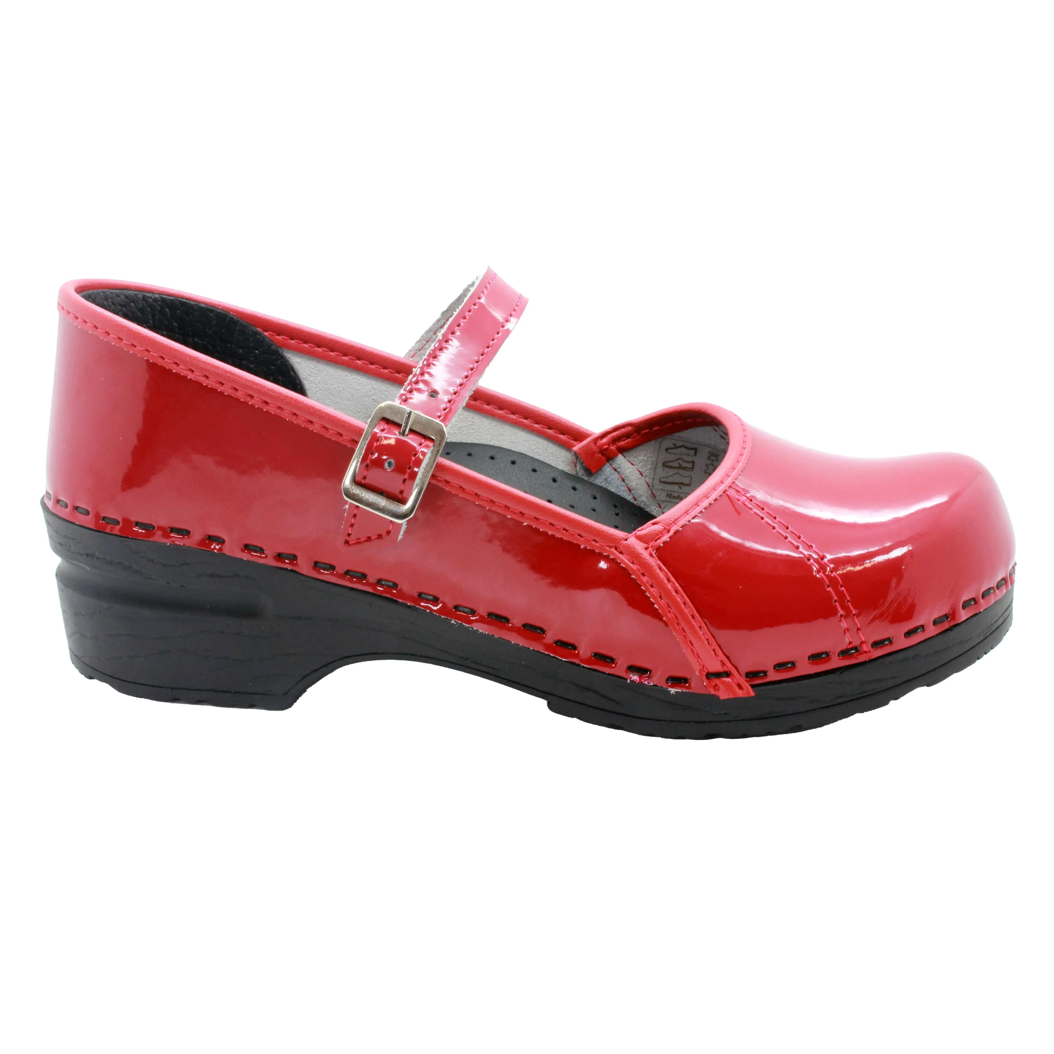 BJORK MARCELLA Mary Jane Red Patent Leather Clogs