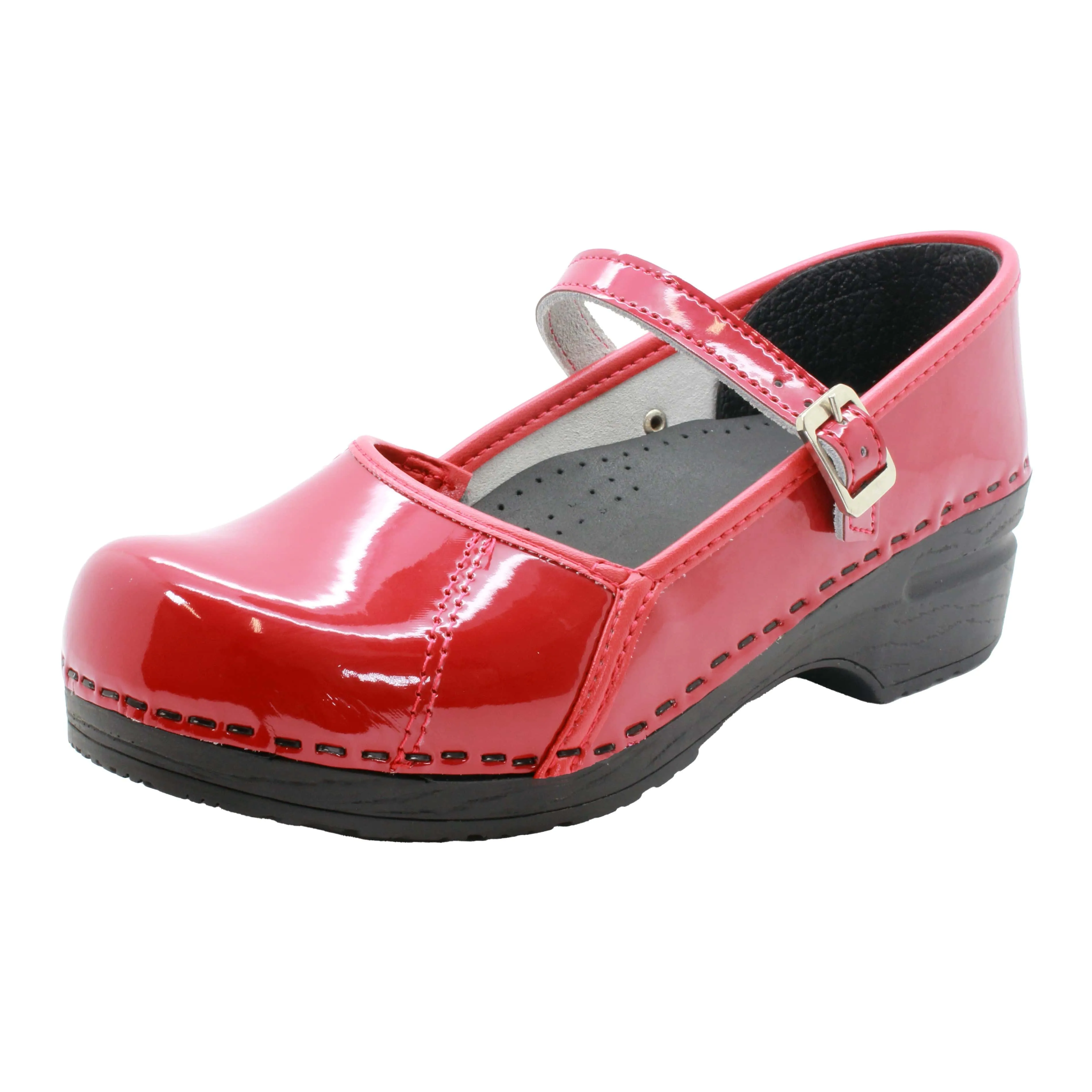 BJORK MARCELLA Mary Jane Red Patent Leather Clogs