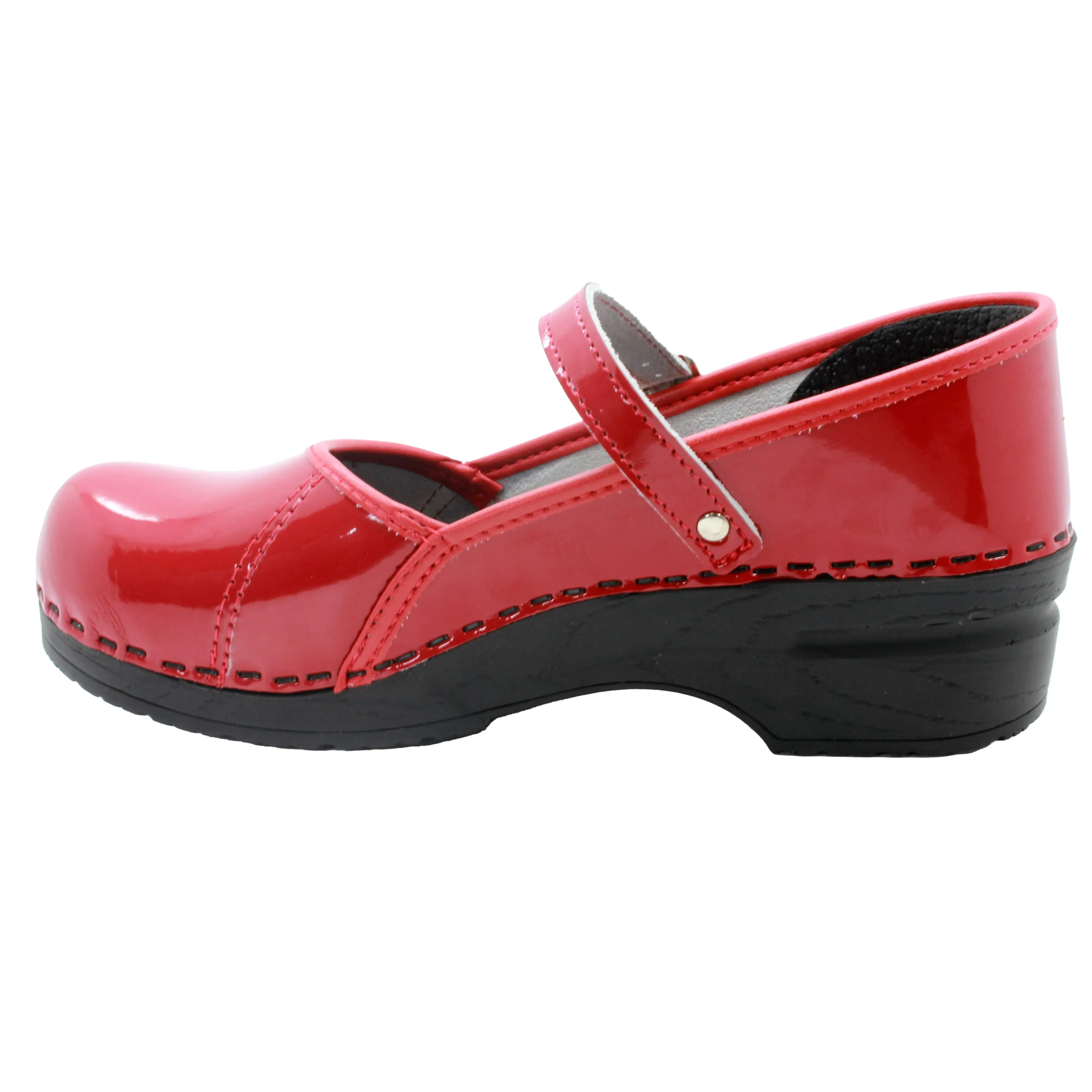 BJORK MARCELLA Mary Jane Red Patent Leather Clogs