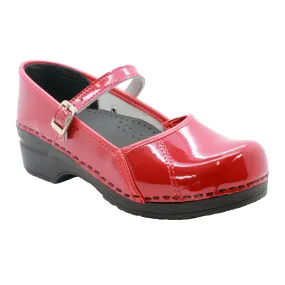 BJORK MARCELLA Mary Jane Red Patent Leather Clogs