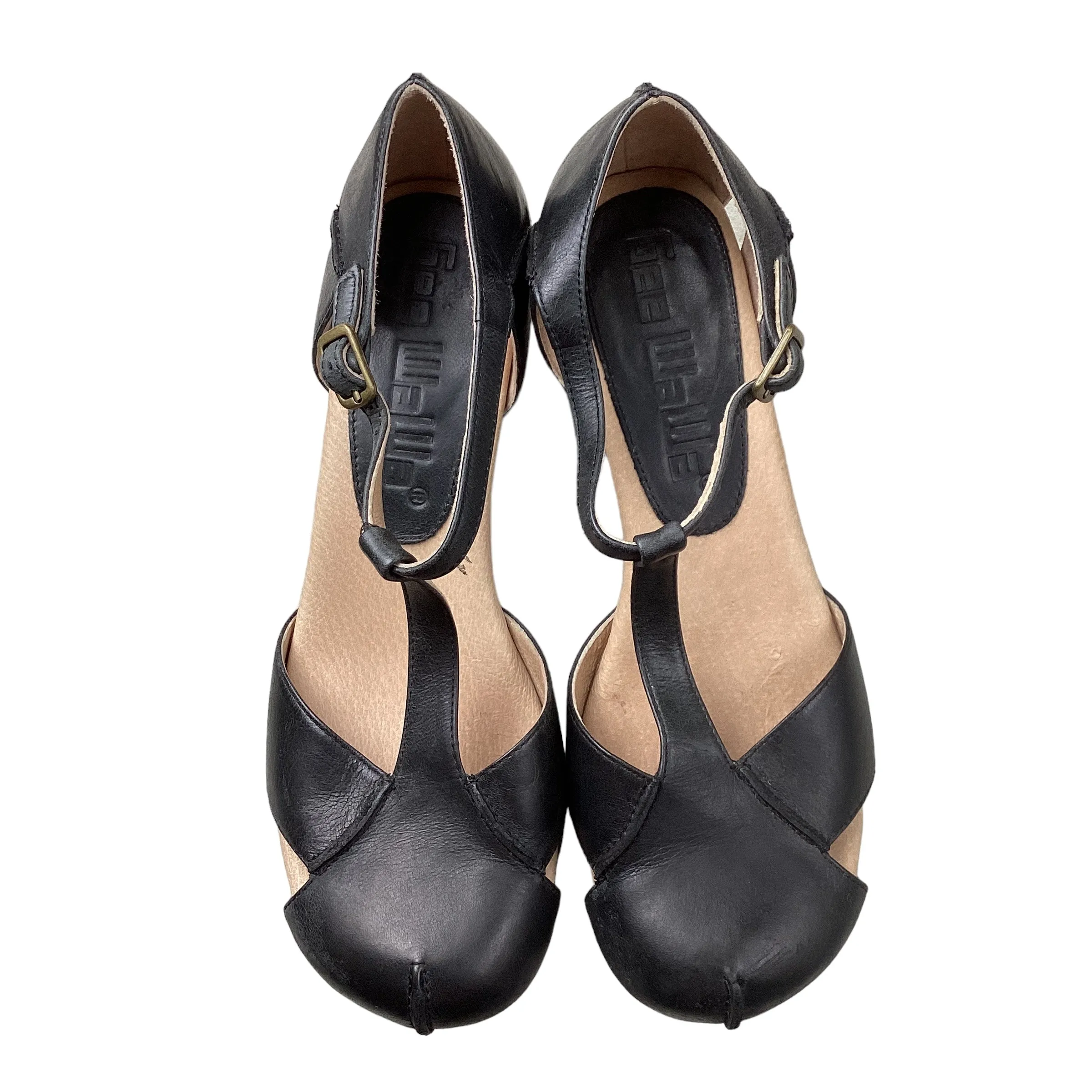 Black Shoes Heels Block Cmb, Size 8