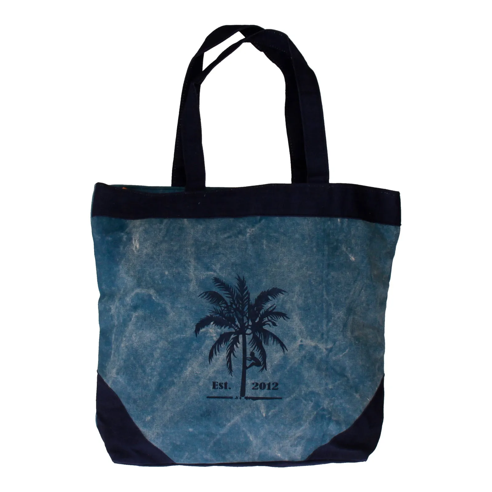 Blue canvas shopper