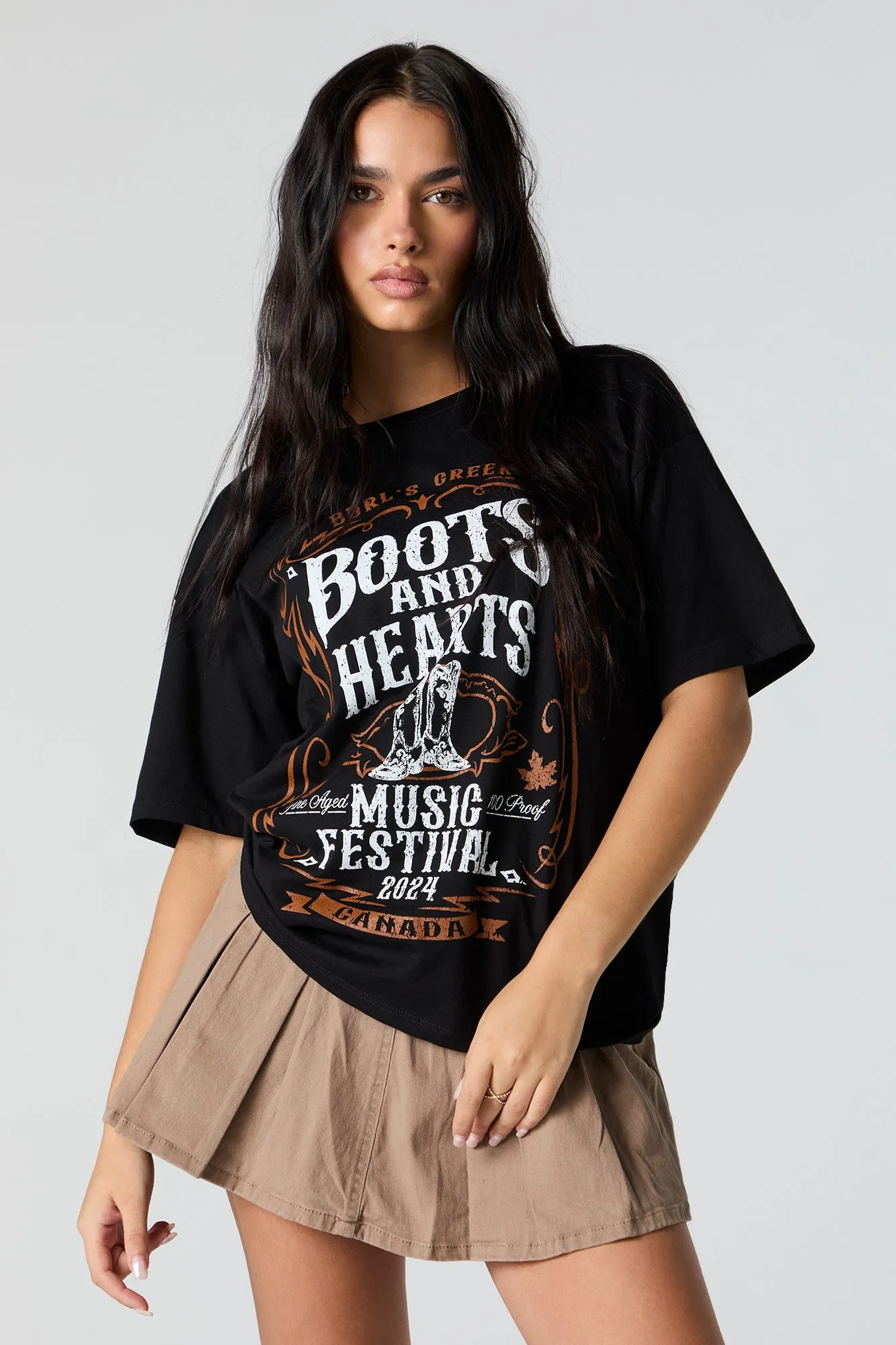 Boots and Hearts Graphic Boyfriend T-Shirt