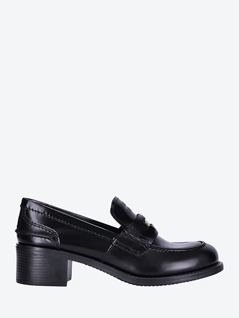 Brushed leather loafers