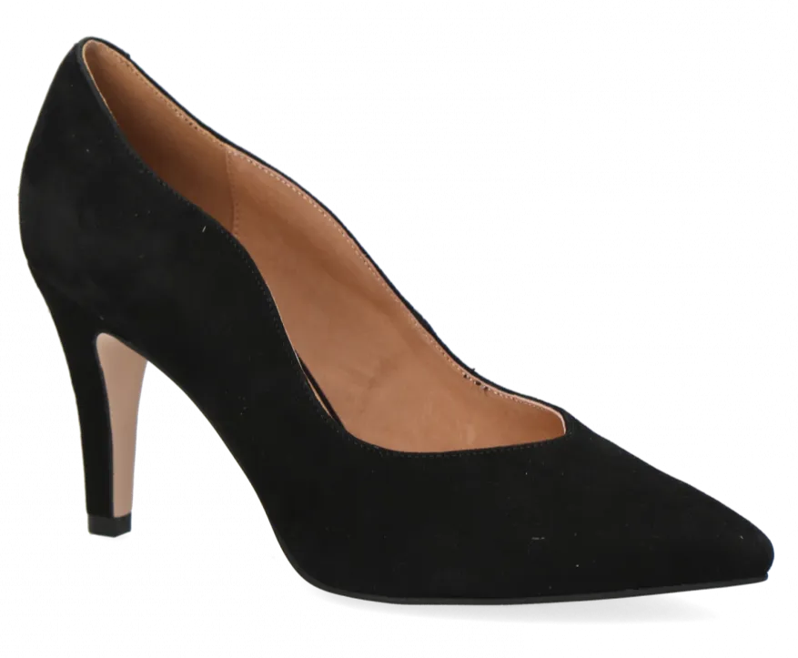 Caprice Ladies Heel Court Suede Shoe 22403 004