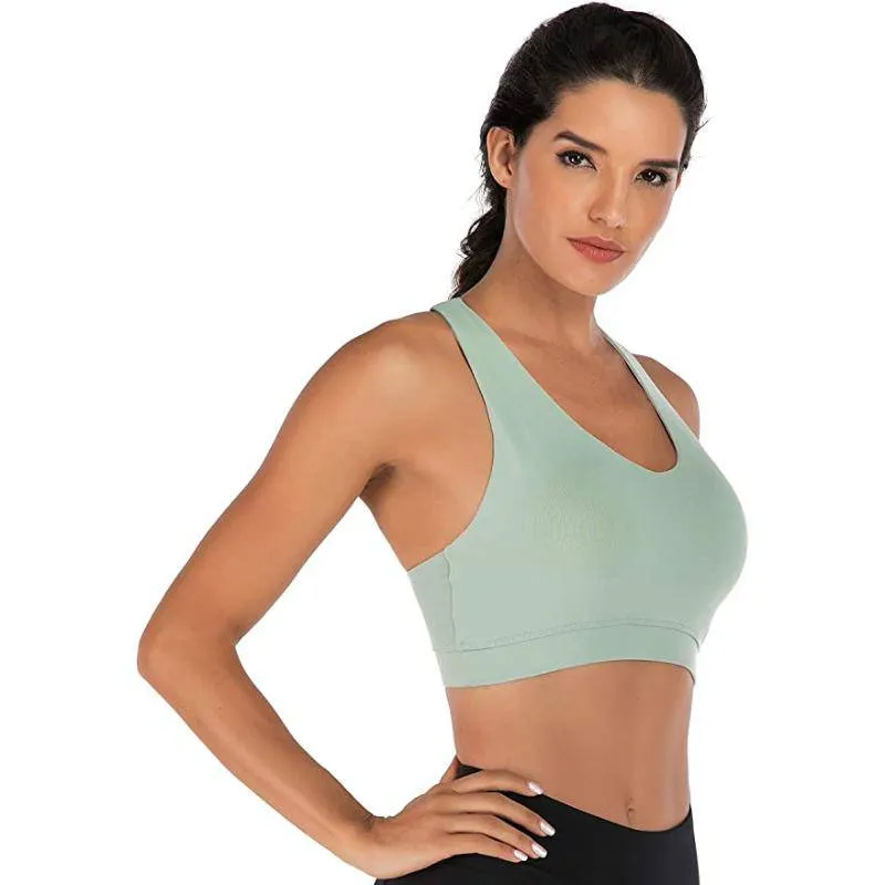 Criss-Cross Back Padded Strappy Sports Bras