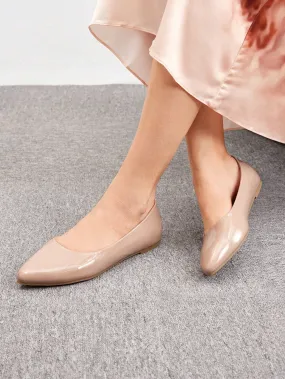 CUCCOO BIZCHIC Women Shoes Minimalist Fashion Point Toe Flats Elegant Beige Summer Ballet Shoes For Summer Vacation Shoes Summer Sale Back To School Shoes College Student Shoes