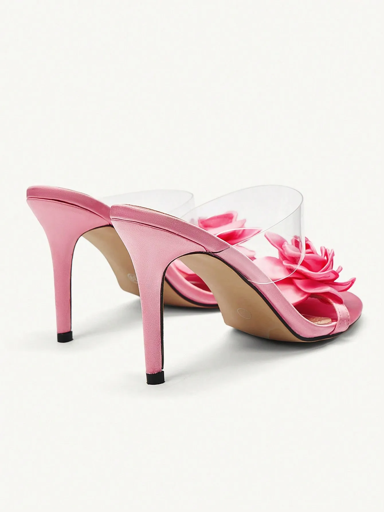 CUCCOO CHICEST Round-Toe Stiletto Floral Elegant Pink Women's High-Heeled Sandals