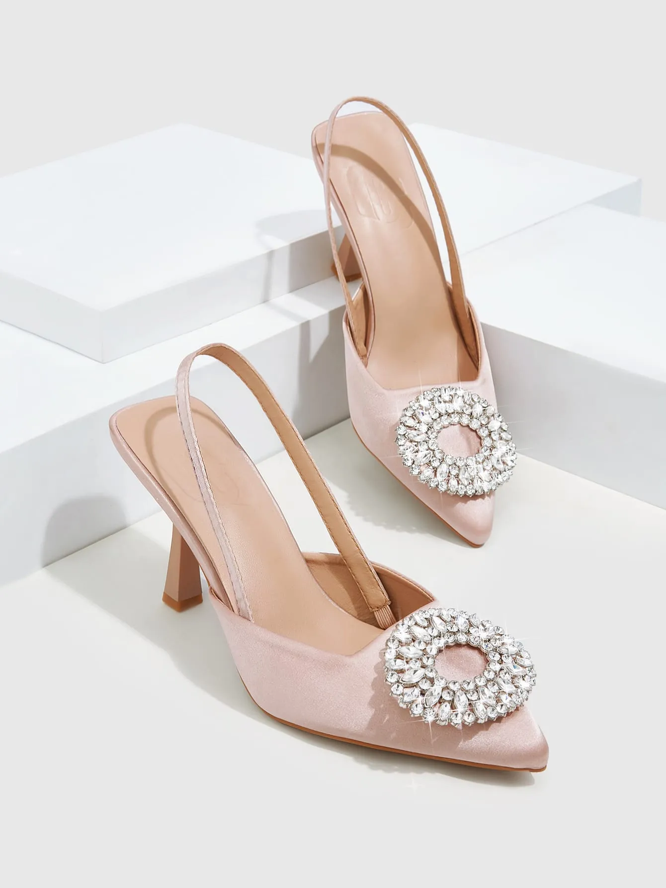 CUCCOO CHICEST Woman Shoes Rhinestone Decor Stiletto Heeled Slingback Pumps For Spring And Summer Vacation Shoes Summer Sale Elegant Heels