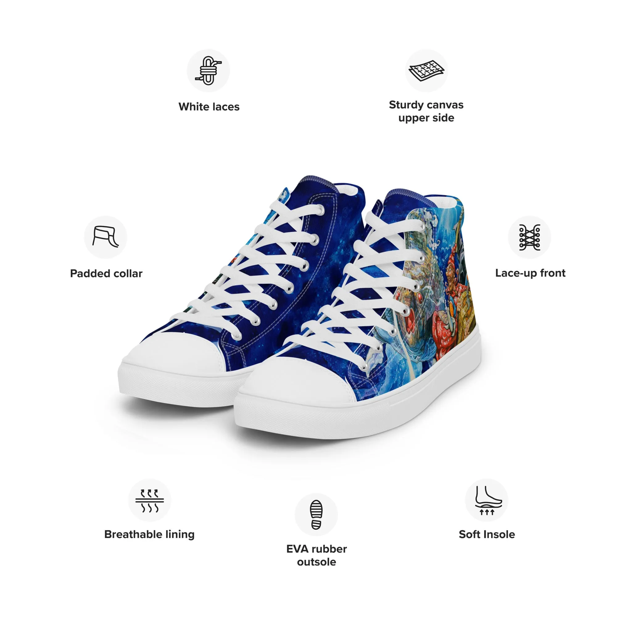 Discworld III Women’s High Top Canvas Shoes - Free Shipping! *US SIZES SHOWN! USE CHART!