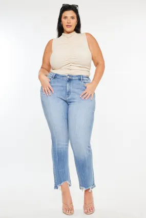 Drea High Rise Slim Crop Straight Jeans (Plus Size)