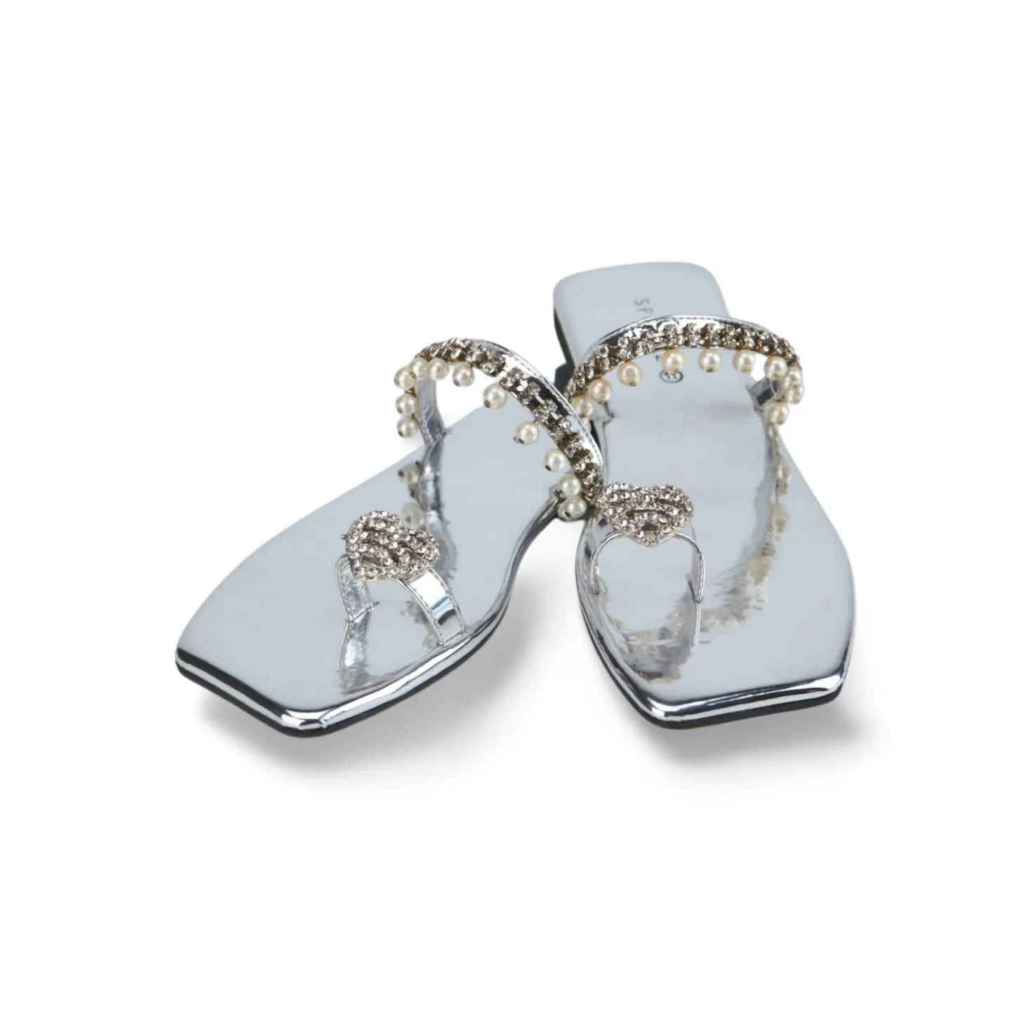 Elegant Rhinestone and Pearl Embellished Open-Toe Sandal for Women