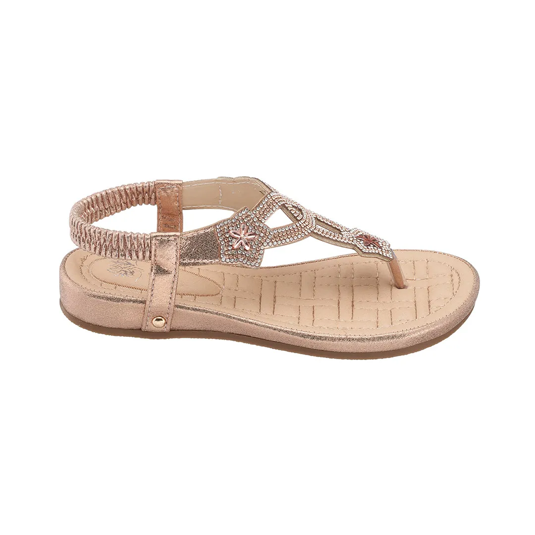 Eva Rose Gold Flat Sandals