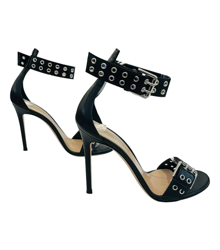 Gianvito Rossi Eyelet Embellished Leather Sandals. Size 38