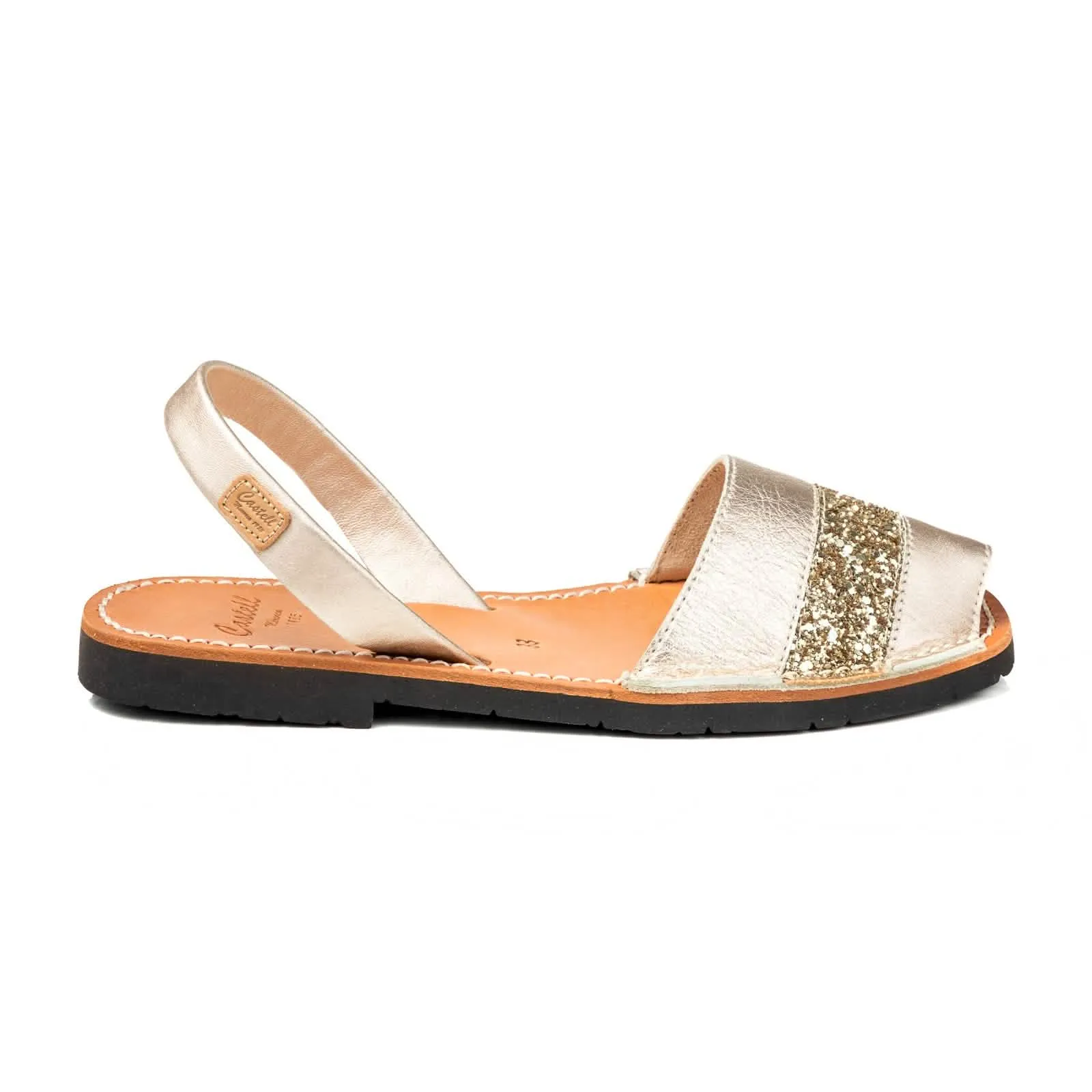 Glitter Leather Menorcan Sandal For Women - Hiker 1729