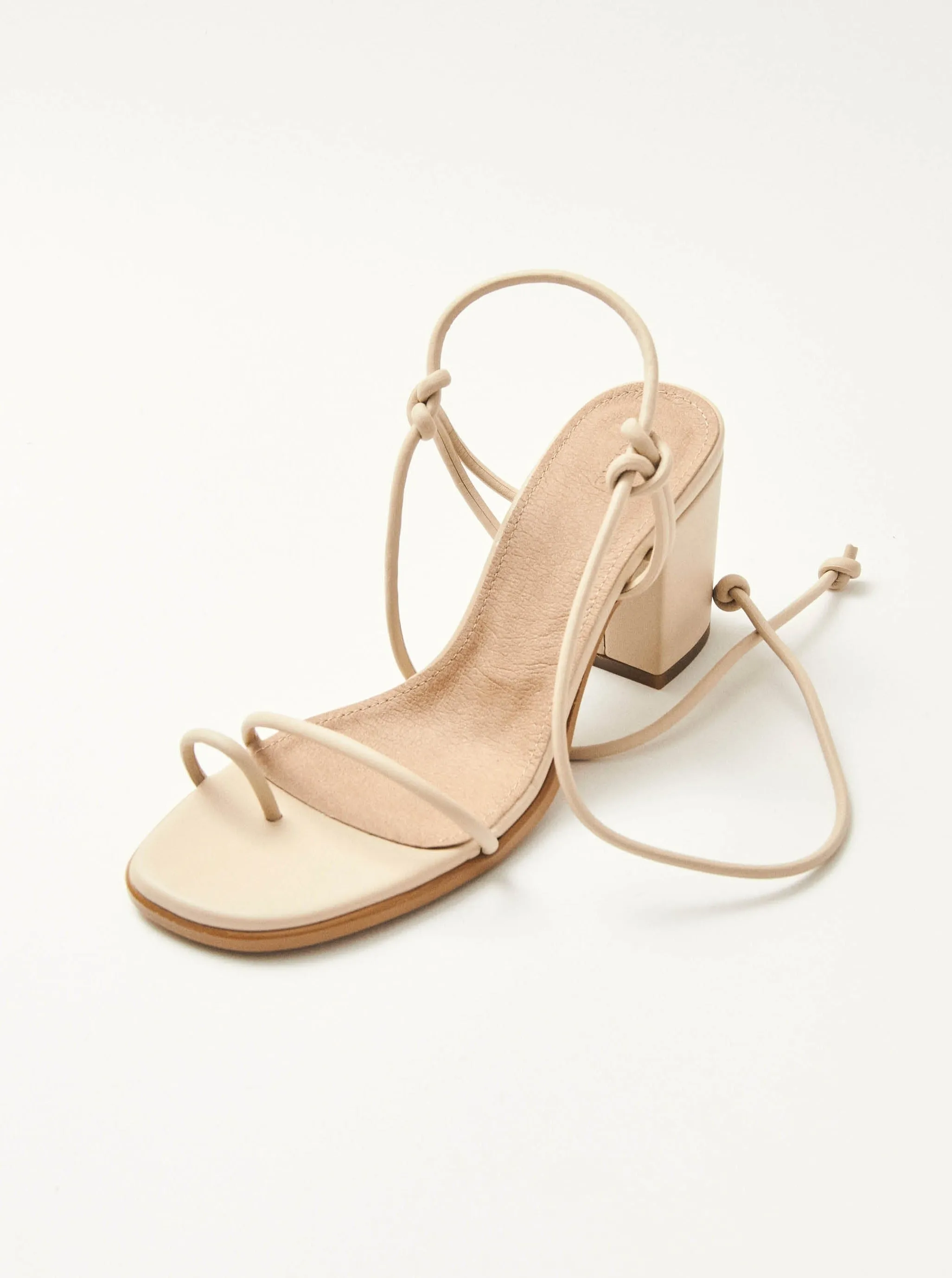 Grace Corn Cream Vegan Leather Sandals