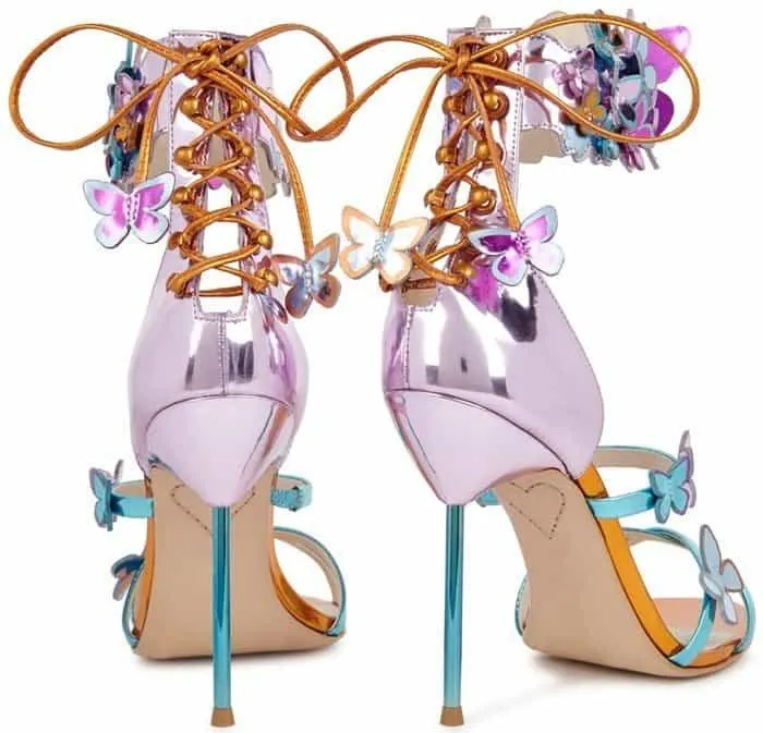 'Harmony' Metallic Butterfly Leather Sandals