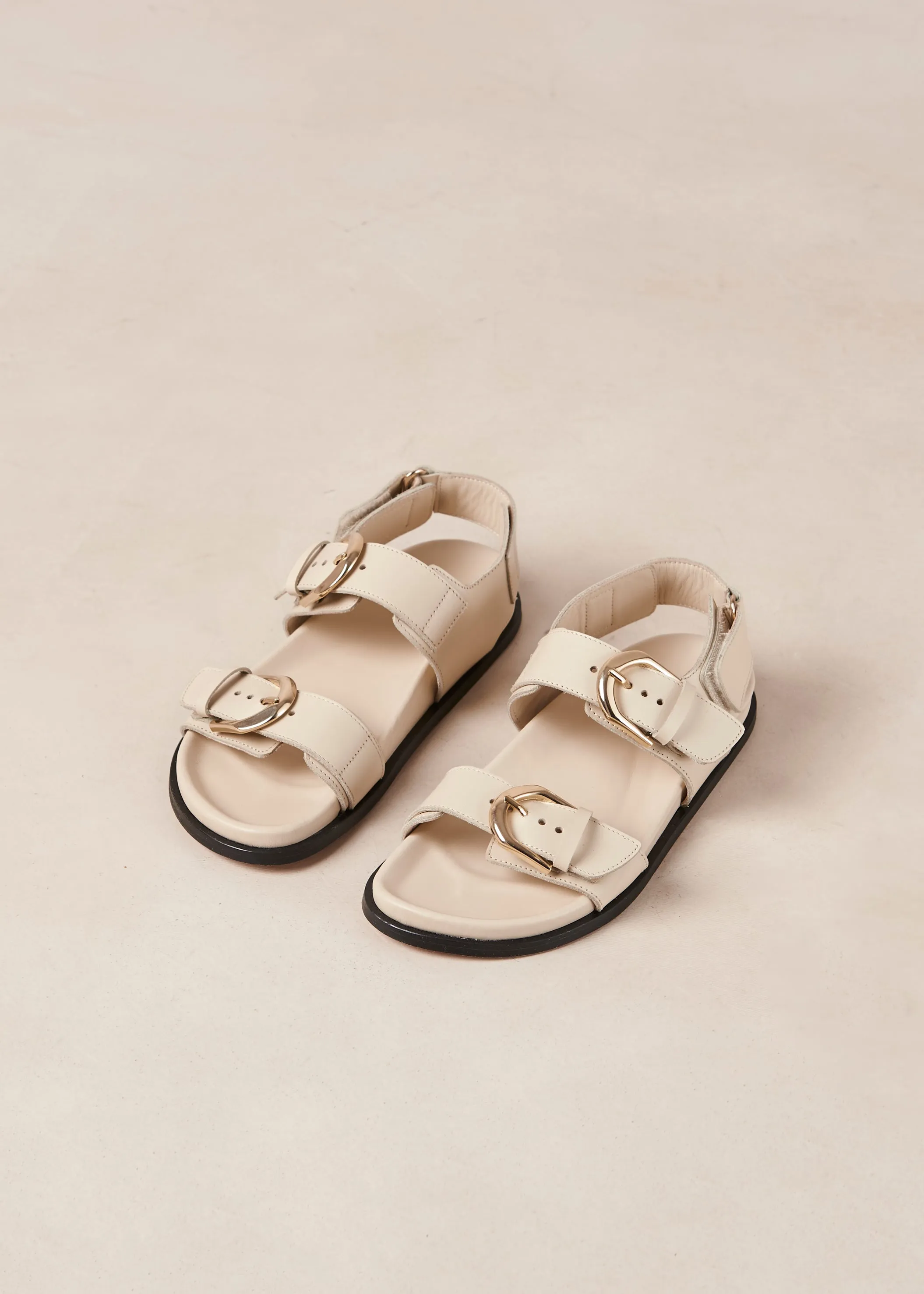 Leone Cream Leather Sandals