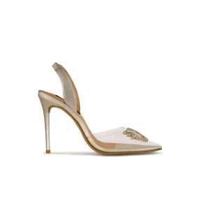 Lorinska Heel Vinylite & Gold Metallic