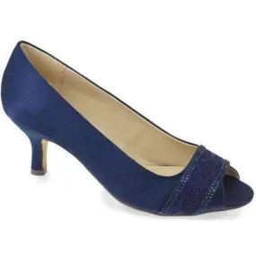 Lunar Casely Navy Peep Toe Court Shoe