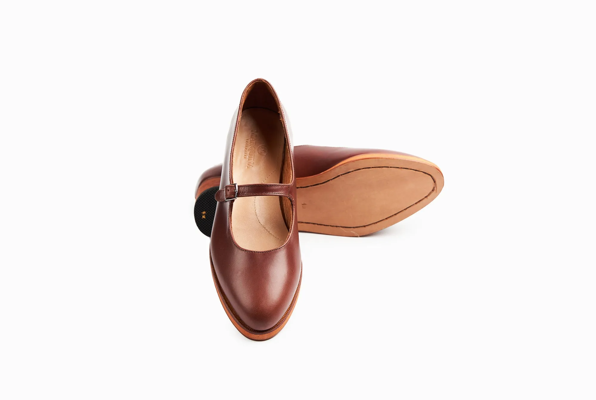 Mary Jane Flats - Chestnut Brown