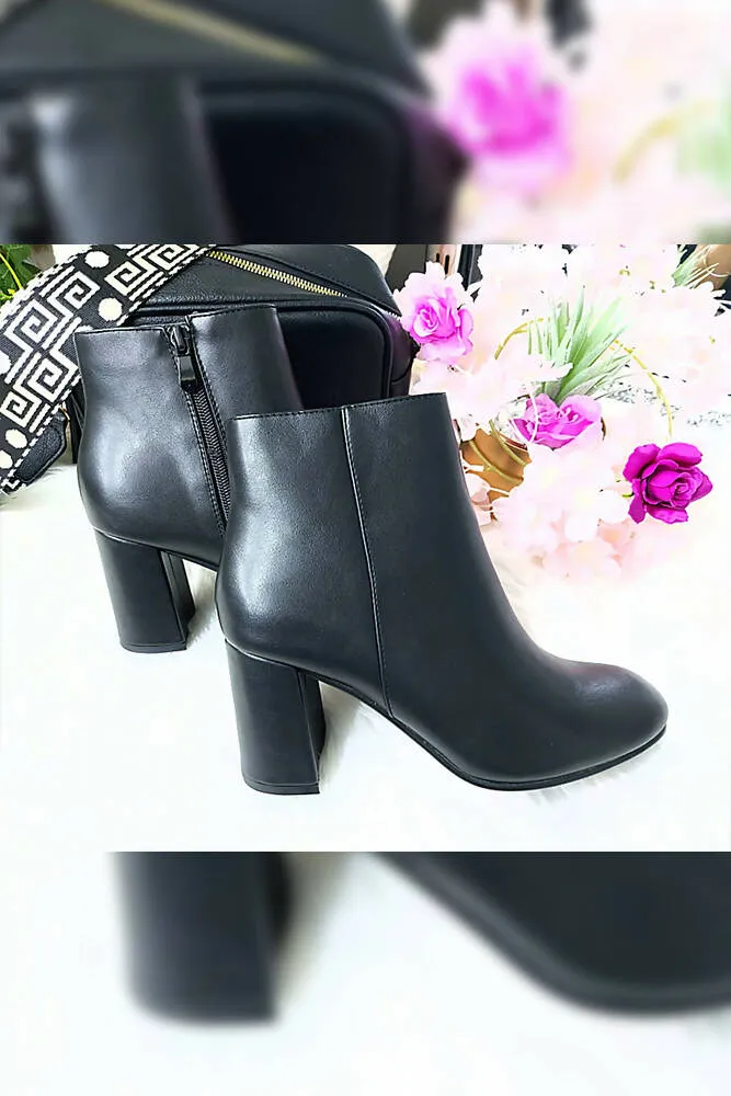 Metallic Sheen Heel Ankle Boots