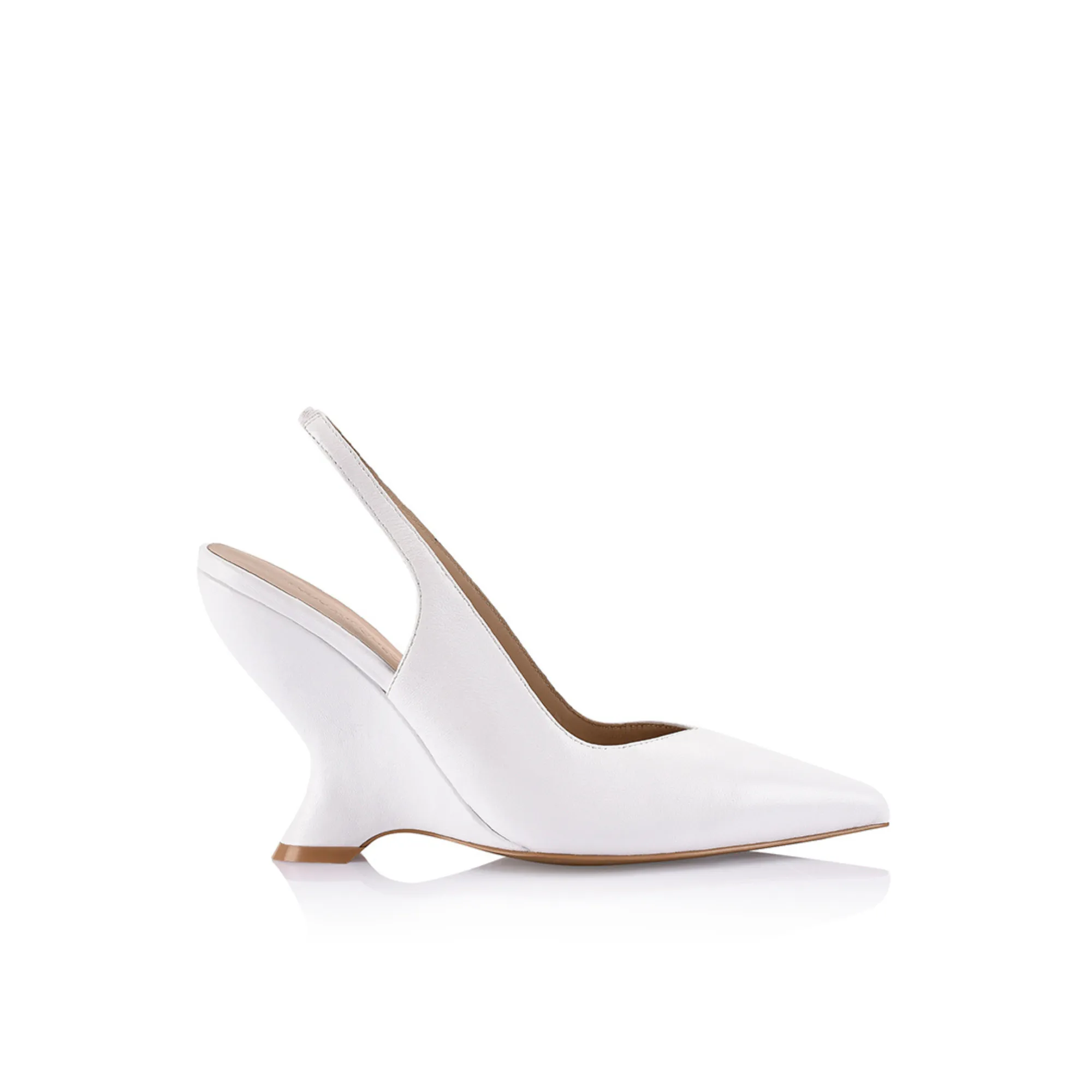 Monique Wedge White Leather