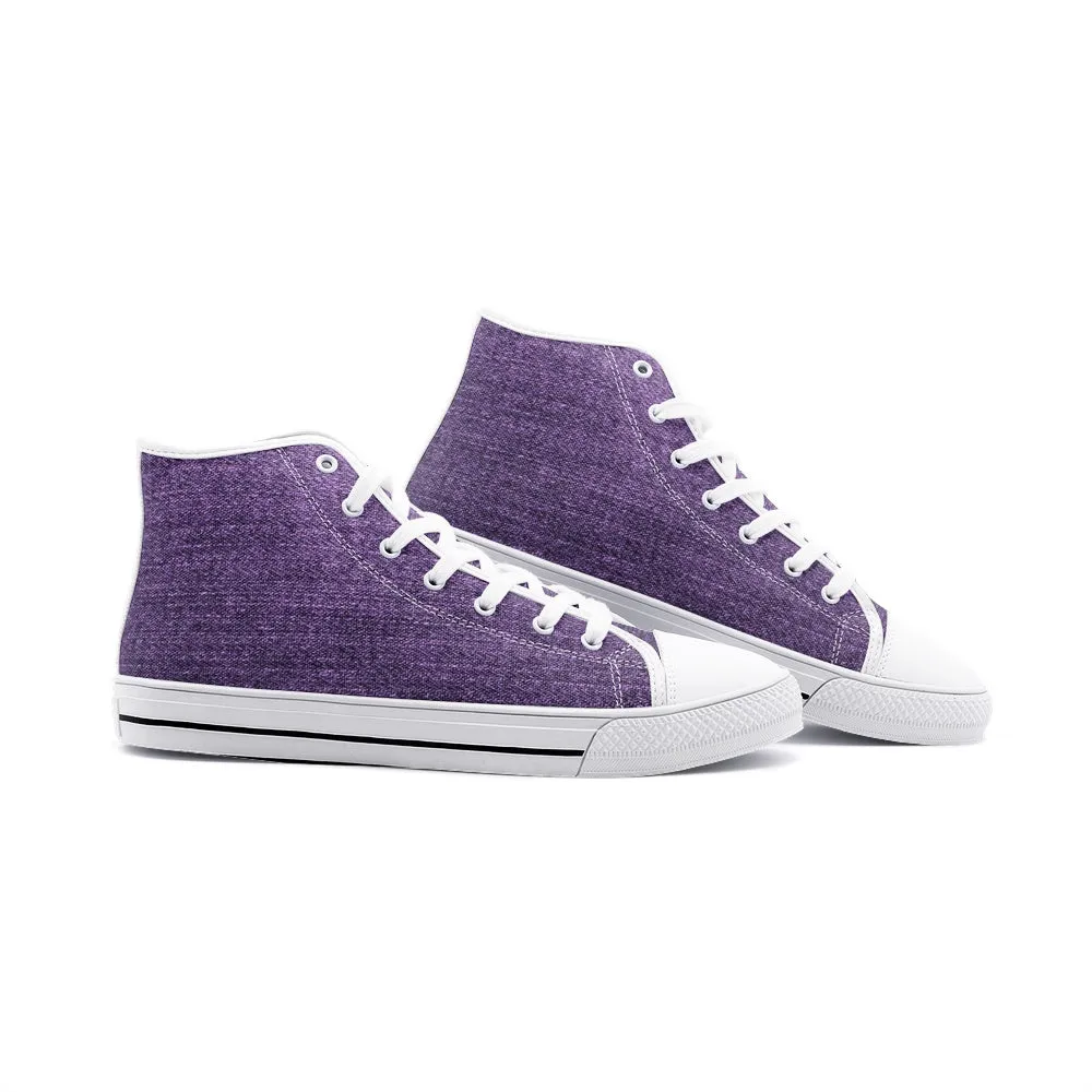 Our Best Canvas High Top Sneaker Men and Women Purple Denim Pattern